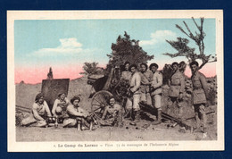 Le  Camp Du Larzac. Lot De 2 Cartes. Canon De 75 De Montagne, Inf. Alpine.  Auto-mitrailleuses Et Leurs Conducteurs - Manöver