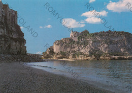 CARTOLINA  TROPEA,VIBO VALENTIA,CALABRIA,L"ISOLA VISTA DA NORD,MARE,SOLE,SPIAGGIA,LUNGOMARE,BELLA ITALIA,NON VIAGGIATA - Vibo Valentia