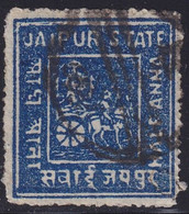 INDIA JAIPUR 1904 SG #3a ½a Deep Blue Used Small Perf.faults CV £12 - Jaipur