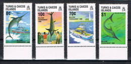 Turks&Caicos: Fische, Angeln; Satz Und Block - Peces