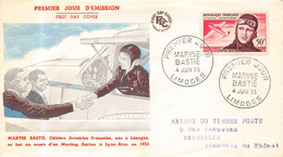 FDC - Premier Jour - Maryse BASTIE   -  JUIN 1955 -  LIMOGES - 1950-1959