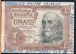 °°° SPAIN - 1 PESETA 1953 °°° - 1-2 Pesetas