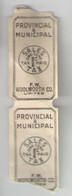 2  Tickets De Taxe De Vente/ Provincial & Municipal/F.W. WOOLWORTH CO.Limited / Canada /Vers 1930-50   TCK232 - Biglietti D'ingresso
