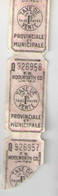 3  Tickets De Taxe De Vente/ Provincial & Municipal/F.W. WOOLWORTH CO.Limited / Canada /Vers 1930-50   TCK233 - Toegangskaarten