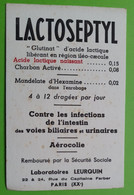 Buvard 1047 - Laboratoire Leurquin - LACTOSEPTYL - Etat D'usage : Voir Photos - 8x12 Cm Environ - Années 1950 - Produits Pharmaceutiques