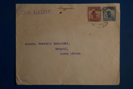 C CHINA  BELLE LETTRE VERY RARE 1919 SHANGHAI POUR TRIPOLI LYBIE AFRICA  VIA SIBERIA + AFFRANCHISSEMENT PLAISANT - 1912-1949 République