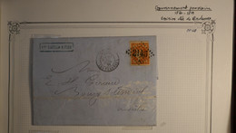 AL16 FRANCE  BELLE LETTRE 1871   LYON   POUR BOURG ST ANDEOL  ++++N°48 ORANGE VIF ++ AFFRANCHISSEMENT PLAISANT - 1870 Emisión De Bordeaux