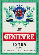 Etiket Stokerij St.Pol Genièvre Extra 28°. Kortrijk - Jenever - Alcools & Spiritueux