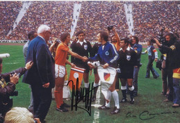 Netherlands & Germany World Cup 1974  - Original Autographs Johan Cruyff (†2016) & Franz Beckenbauer On Photo 20x30 Cm - Autografi