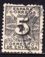 SPAIN ESPAÑA SPAGNA 1931 DELIVERY TAX STAMPS SEGNATASSE DERECHO DE ENTREGA CENT. 5c USED USATO OBLITERE' - Post-fiscaal