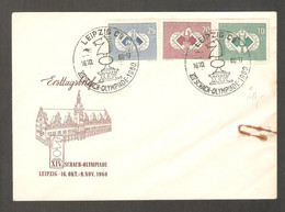 DDR 1960 Leipzig - Chess Cancel On Commemorative Envelope, Complete Chess Stanp Series - Echecs