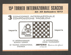 Italy 1973 Imperia - Chess Cancel On Commemorative Postcard - Echecs