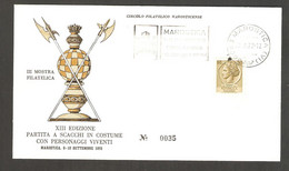 Italy 1972 Marostica - Chess Meter On Commemorative Envelope, Numbered - Echecs