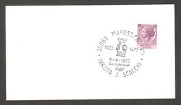 Italy 1973 Imperia - Chess Cancel On Card - Echecs