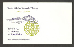 Italy 1975 Gaeta - Official Chess Postcard With Chess Cancel On The Back - Echecs