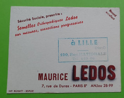 Buvard 1062 - Laboratoire - Semelles LEDOS - Blanc 1 Lille - Etat D'usage: Voir Photos - 14x11 Cm Environ - Années 1950 - Produits Pharmaceutiques