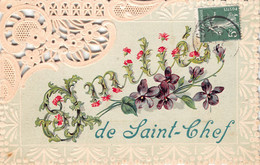38 - ISÈRE - SAINT-CHEF -10375 - Carte Fantaisie Ancienne "amitiés De" - Saint-Chef