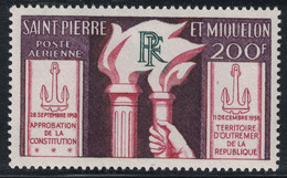ST PIERRE ET MIQUELON - POSTE AERIENE PA N°26 - NEUF SANS TRACE DE CHARNIERE - COTE 19€ - YT 2015. - Unused Stamps