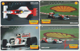 LOT 3 - 4 Télécartes JAPON - AYRTON SENNA  - Voiture Formula 1 Car JAPAN Phonecards / Brasil Brazil - Japon