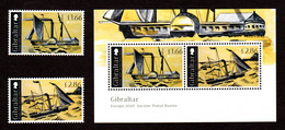 GIBRALTAR 2020 - Feuillet Yvert N° F1964 + 2 Valeurs N° 1964/1965 - Neufs ** / MNH - Europa, Bateaux, Boats - 2020