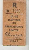1Ticket Ancien/Cie D'Autobus Charlesbourg Limitée/Bon Pour Un Passage Entre Lac Beauport Et Québec/Vers 1920-50 TCK238 - Tickets - Vouchers
