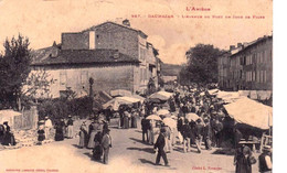 09 - Ariege -  DAUMAZAN - L Avenue Du Pont Un Jour De Foire - Otros Municipios