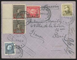 L Affr N°166+185+186 X2 + 211 De BRUXELLES/1925 + Bil PAR AVION Pour Paris - Airmail