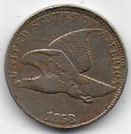 ETATS UNIS  - 1 Cent  1858 - 1856-1858: Flying Eagle (Aigle Volant)