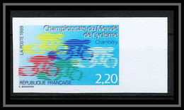 France N°2590 Championnats Du Monde De Cyclisme Vélo Cycling 1989 Non Dentelé ** MNH (Imperf) - Imperforates