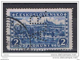 CECOSLOVACCHIA: 1926/31  PRAGA  -  PERFIN  -  2 K. OLTREMARE  US. -  YV/TELL. 225 - Variedades Y Curiosidades