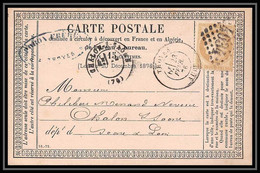 8732 LAC 1876 N 55 Ceres 15c GC 4034 Troyes Aube 1875 Chalons-sur-saone France Precurseur Carte Postale (postcard) - Cartoline Precursori