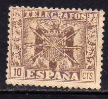 SPAIN ESPAÑA SPAGNA 1940 TELEGRAFOS FISCAL REVENUE CENT. 10c USED USATO OBLITERE' - Fiscaux-postaux