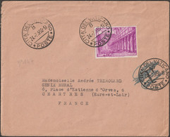 Vatican 1949 Y&T 147, Michel 156C Sur Enveloppe, 35 L Tarif Imprimé Pour L'étranger. Taxe Annulée, Patte Non Collée - Covers & Documents