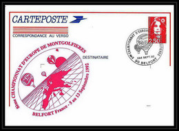 0439 France Entier Postal Stationery 2715 Type Marianne Du Bicentenaire CHAMPIONATS D EUROPE DE Montgolfières - Fesselballons