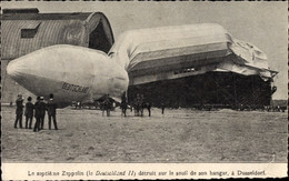 CPA Zeppelin Luftschiff LZ 8, Allemagne II, Zerstörung 1911, Luftschiffhalle Düsseldorf - Non Classificati