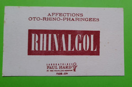 Buvard 1078 - Laboratoire HARDY - RHINALGOL - Etat D'usage: Voir Photos - 12 X 7 Cm Environ - Années 1950 - Produits Pharmaceutiques