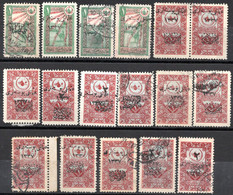 581.TURKEY IN ASIA.1921 HEJAZ RAILWAY TAX 17 STAMPS LOT - 1920-21 Anatolië