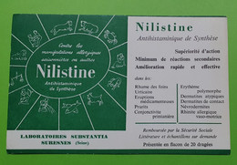 Buvard 562 - Laboratoire - NILISTINE - Signes Du Zodiaque - Etat D'usage: Voir Photos - 14 X 9 Cm Environ - Années 1960 - Produits Pharmaceutiques