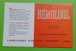 Buvard 564 - Laboratoire Substantia - HEMOLUOL - Etat D'usage: Voir Photos - 14 X 9 Cm Environ - Années 1960 - Produits Pharmaceutiques