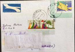 SOUTH AFRICA 2008 CORNELIA ,MONTH & DATE TABLET ERROR,FISH,CHRISTMAS TETE -BETCHE STAMPS USED TO LITHUANIA - Cartas & Documentos