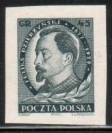 POLAND 1951 FELIKS DZIERZYNSKI RUSSIA COMMUNISM IMPERF BLACK PROOF NHM (NO GUM) REVOLUTION SECRET POLICE CZEKA BELARUS - Proeven & Herdruk