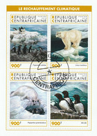 Repubblica Centrafricana 2018 - Riscalamento Climatico - Orso Polare, Foca Sella, Pinguino - CTO - Préservation Des Régions Polaires & Glaciers