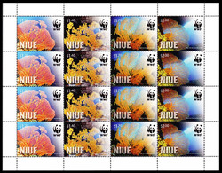 Niue WWF Giant Sea Fan Corals Sheetlet Of 4 Sets 2012 MNH SG#1089-1092 CV£48.- - Niue