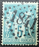 N°75 5c Vert, Obl Jour De L' An N°1841 - 1876-1898 Sage (Type II)