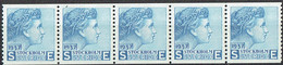 Sweden 1937. Test Stamp By Sven Ewert.  Blue Color.  5-strip. MNH. - Proofs & Reprints