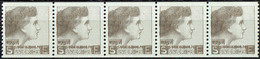 Sweden 1937. Test Stamp By Sven Ewert.  Violet Color.  5-strip. MNH.  Color Variety!! - Ensayos & Reimpresiones