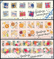 Japan 2021 Greetings: Celebration Designs/Flowers,Gifts & Cookies Stamp Sheetlet*3 MNH - Unused Stamps