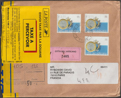 Vatican 2004 Y&T 1358 Michel 1504 X 3 Sur Lettre Assurée. Euro De Saint-Marin - Cartas & Documentos