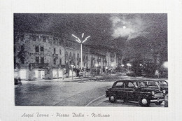 Cartolina - Acqui Terme - Piazza Italia - Notturno - 1965 - Alessandria