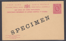 East Africa & Uganda, KEVII 6c Postal Reply Card With SPECIMEN Overprint - Protectorados De África Oriental Y Uganda